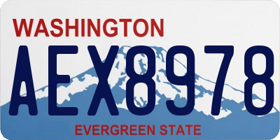 WA license plate AEX8978