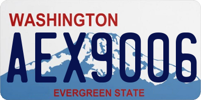 WA license plate AEX9006