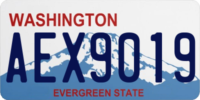 WA license plate AEX9019