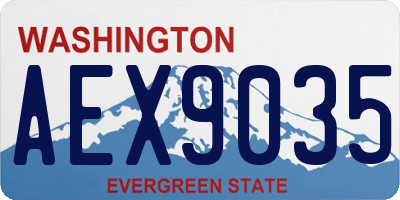WA license plate AEX9035