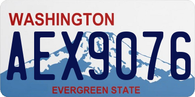 WA license plate AEX9076