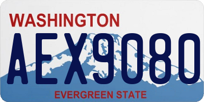 WA license plate AEX9080