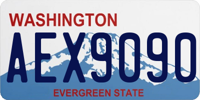 WA license plate AEX9090