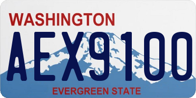 WA license plate AEX9100