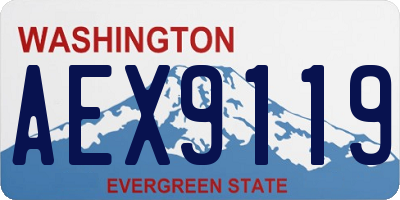 WA license plate AEX9119