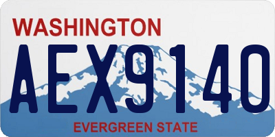 WA license plate AEX9140