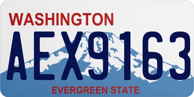 WA license plate AEX9163