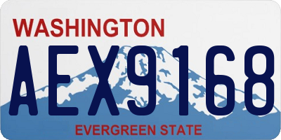 WA license plate AEX9168