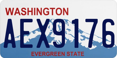 WA license plate AEX9176