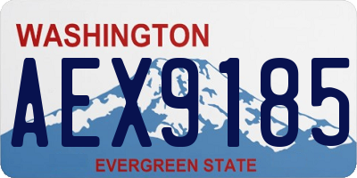 WA license plate AEX9185