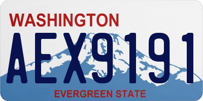 WA license plate AEX9191