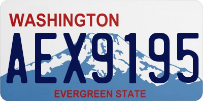 WA license plate AEX9195