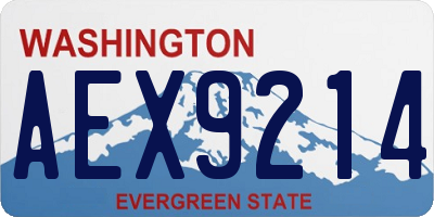 WA license plate AEX9214