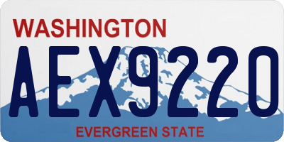 WA license plate AEX9220