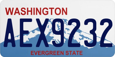 WA license plate AEX9232