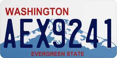 WA license plate AEX9241