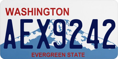 WA license plate AEX9242