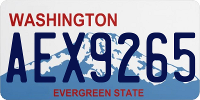 WA license plate AEX9265