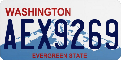 WA license plate AEX9269