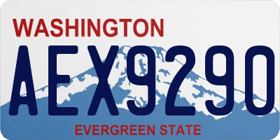 WA license plate AEX9290