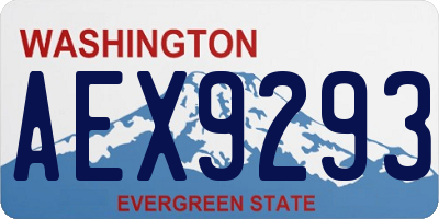 WA license plate AEX9293