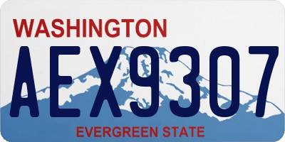 WA license plate AEX9307