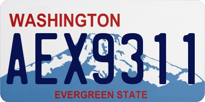 WA license plate AEX9311