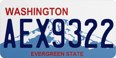 WA license plate AEX9322