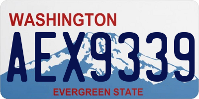 WA license plate AEX9339