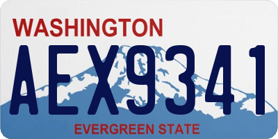 WA license plate AEX9341