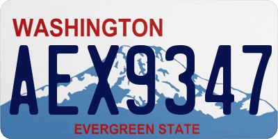 WA license plate AEX9347