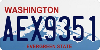 WA license plate AEX9351