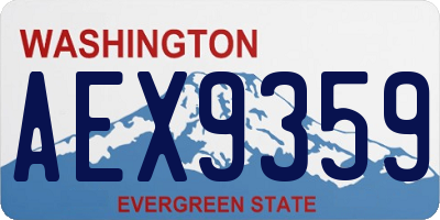 WA license plate AEX9359