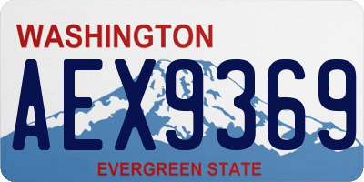 WA license plate AEX9369