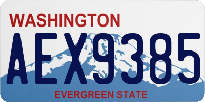 WA license plate AEX9385