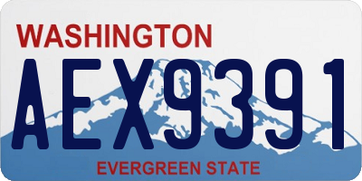 WA license plate AEX9391