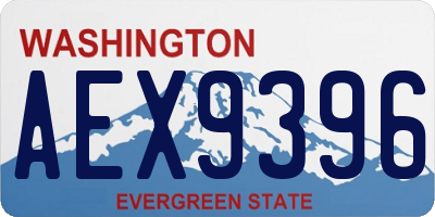 WA license plate AEX9396