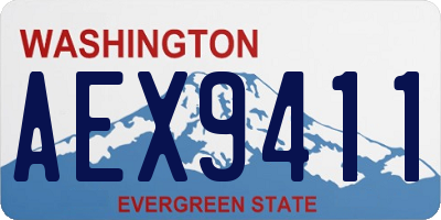 WA license plate AEX9411