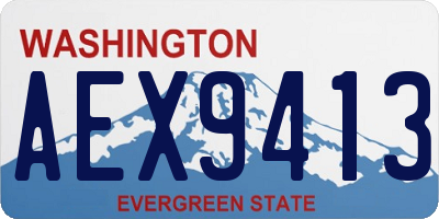WA license plate AEX9413