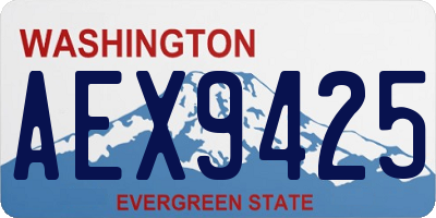 WA license plate AEX9425