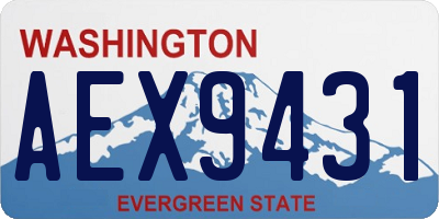 WA license plate AEX9431