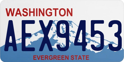 WA license plate AEX9453