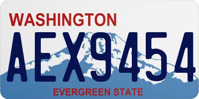 WA license plate AEX9454