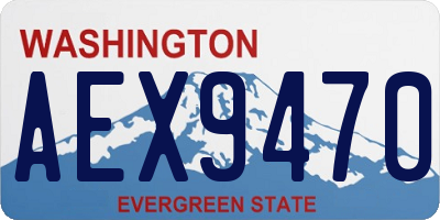 WA license plate AEX9470