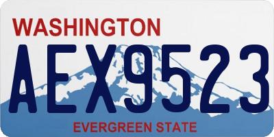 WA license plate AEX9523