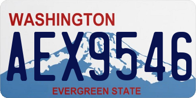 WA license plate AEX9546