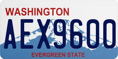 WA license plate AEX9600