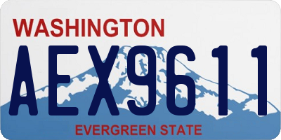 WA license plate AEX9611