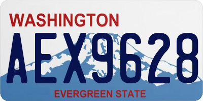 WA license plate AEX9628