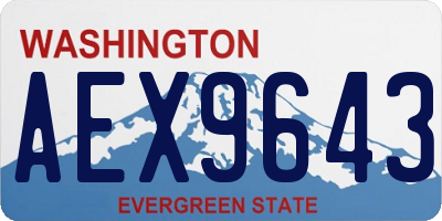 WA license plate AEX9643